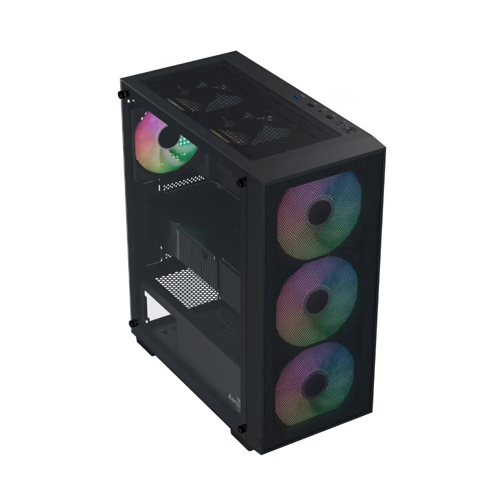 Image 3 for AeroCool B509A Flow Black Mid-Tower ATX Case - 6x 120mm ARGB Fans, 360mm Radiator Support