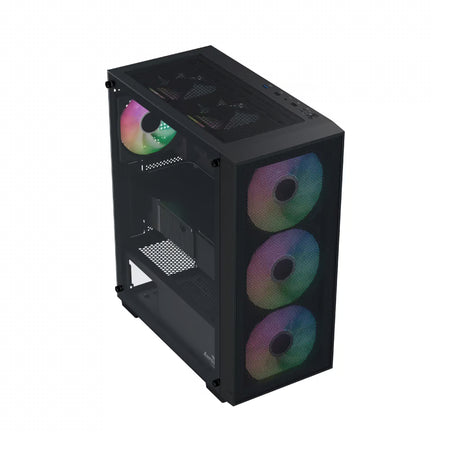 Image 3 for AeroCool B509A Flow Black Mid-Tower ATX Case - 6x 120mm ARGB Fans, 360mm Radiator Support
