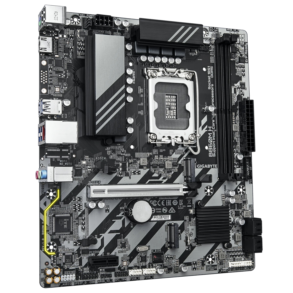 Image 3 for GIGABYTE B860M H Intel B860 LGA 1851 mATX Motherboard