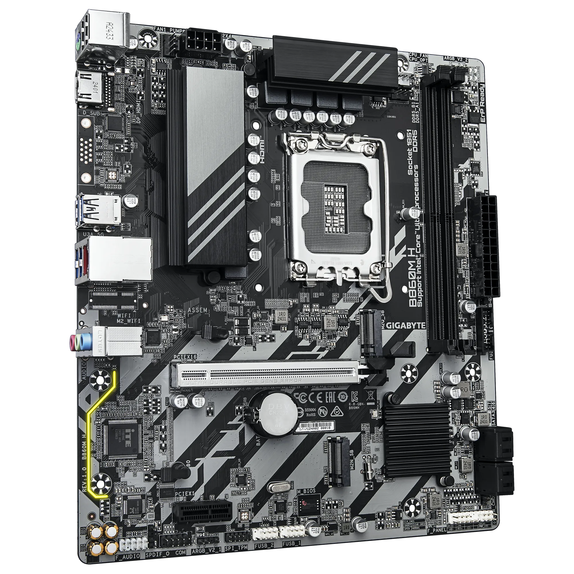 Image 3 for GIGABYTE B860M H Intel B860 LGA 1851 mATX Motherboard