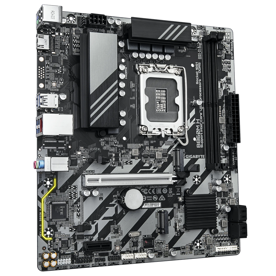 Image 3 for GIGABYTE B860M H Intel B860 LGA 1851 mATX Motherboard