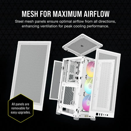 Image 2 for Corsair iCUE 2000D RGB Airflow White Mini-ITX Case