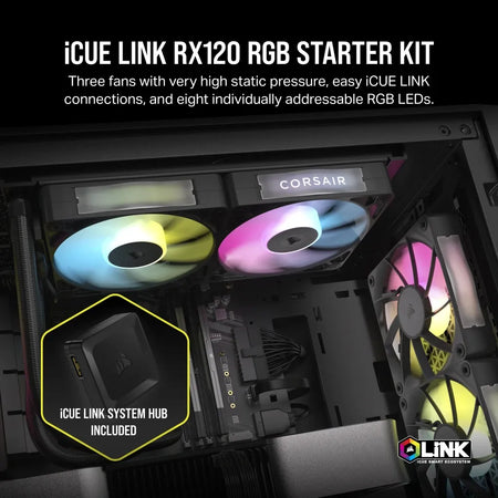 Image 9 for Corsair iCUE LINK RX120 RGB 120mm Fan Triple Pack