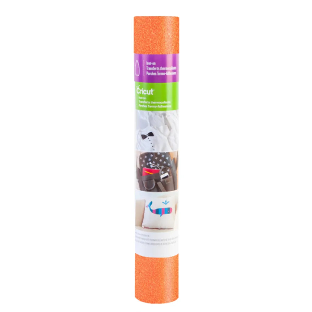 Image 1 for Cricut Glitter Iron-On Fluorescent Orange 30x48cm