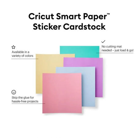 Image 2 for Cricut Smart Sticker Cardstock - Pastels, 33x33cm, 10 Sheets