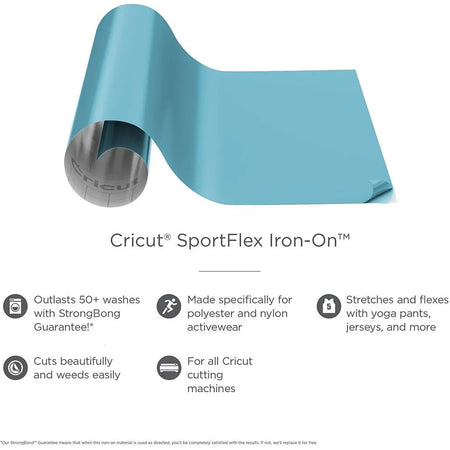 Image 4 for Cricut SportFlex Iron-On Vinyl - 30x60cm Blue Sky