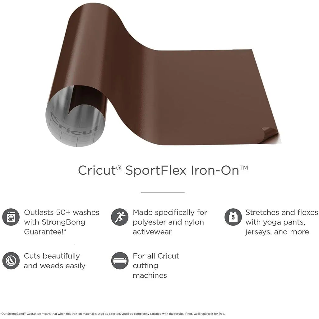 Image 1 for Cricut Sportflex Iron-On Vinyl - Cocoa 29x60cm
