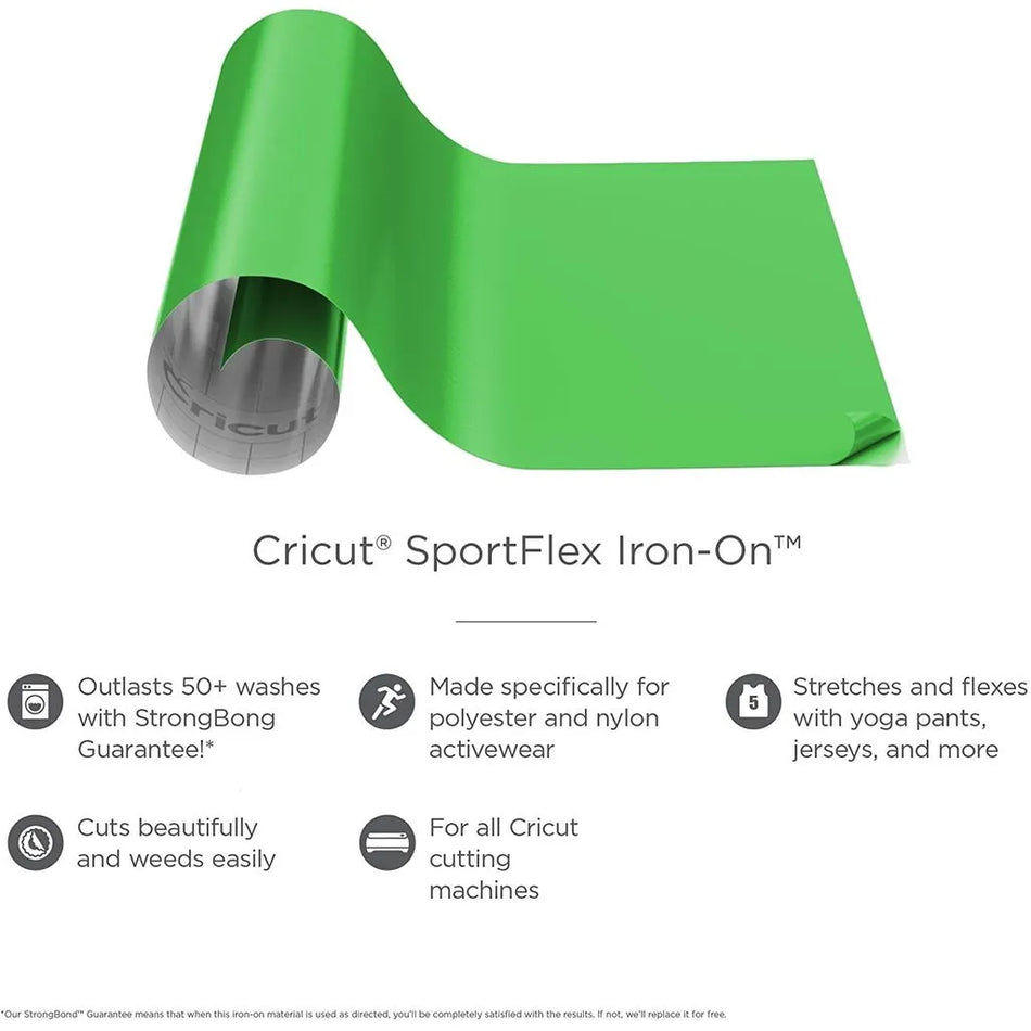Image 1 for Cricut SportFlex Iron-On - Green Apple, 30x60cm