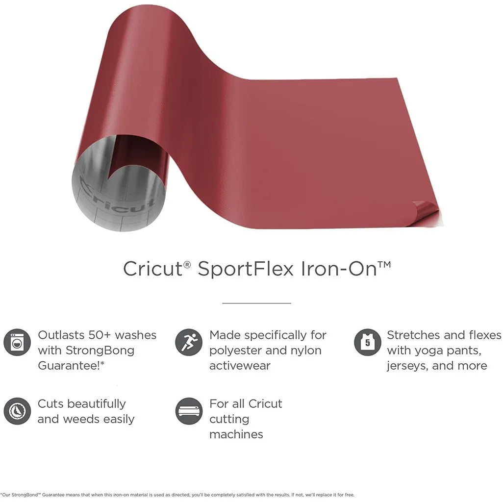 Image 5 for Cricut Sportflex Iron-On 30x60cm Wine