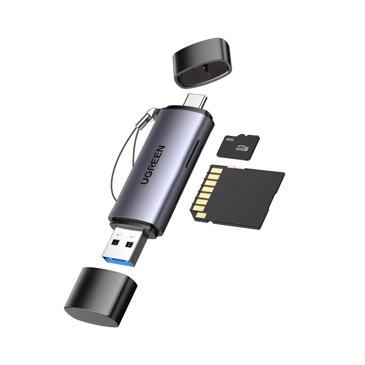 Image 2 for UGREEN CM185-50706 2-in-1 OTG Card Reader | Type-C | USB-A - Silver