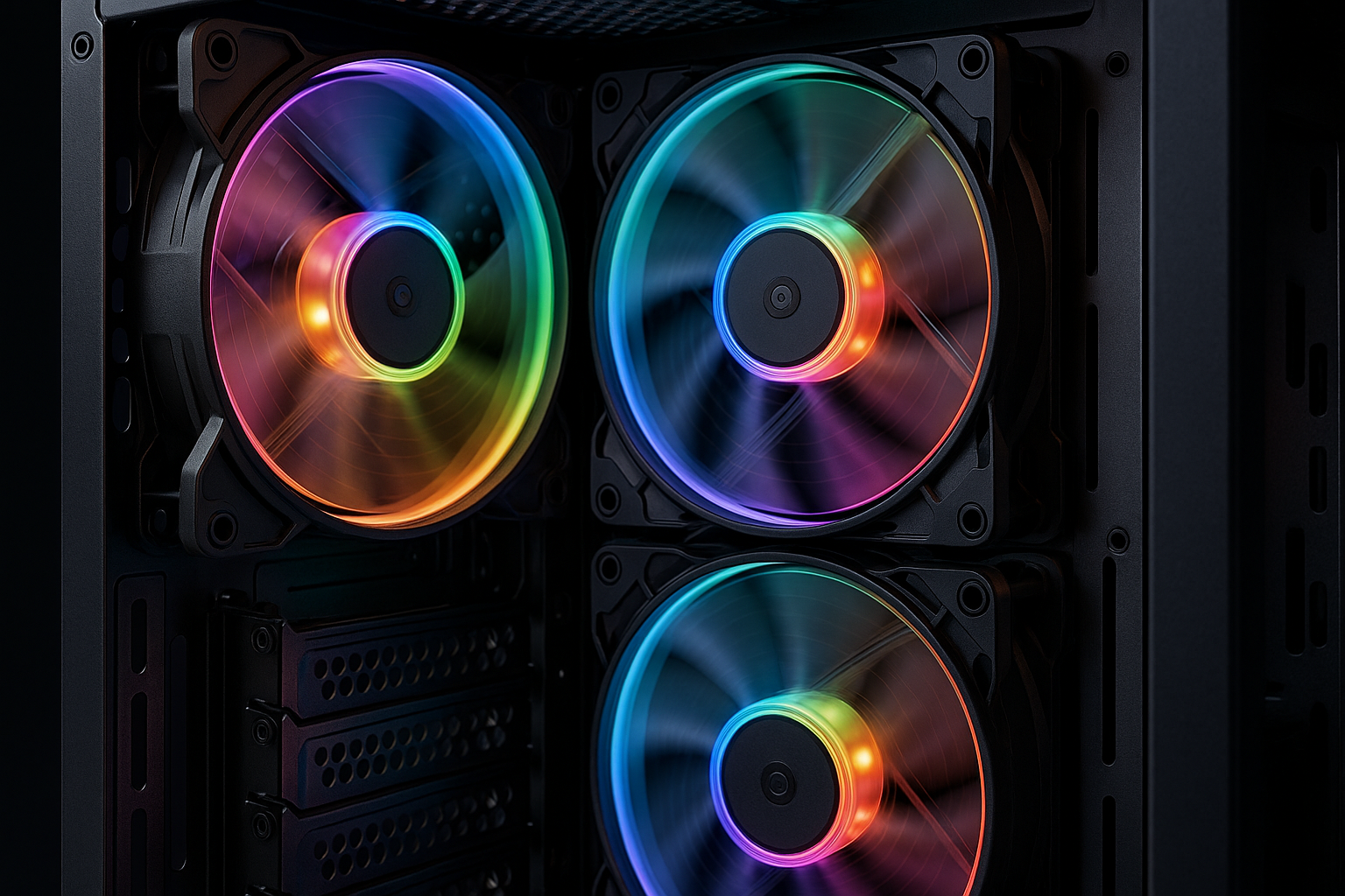 computer case fans clearly visible