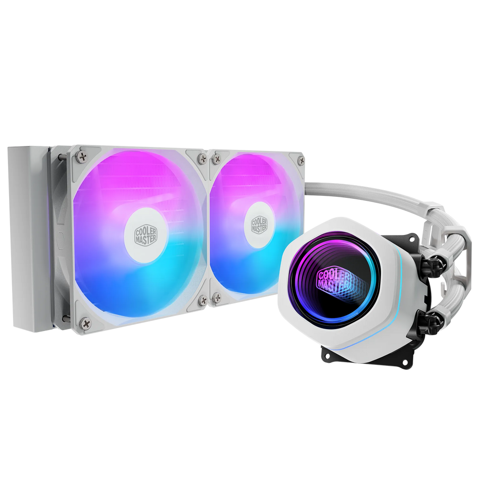 Image 1 for Cooler Master MasterLiquid Core Nex 240 ARGB White Liquid CPU Cooler
