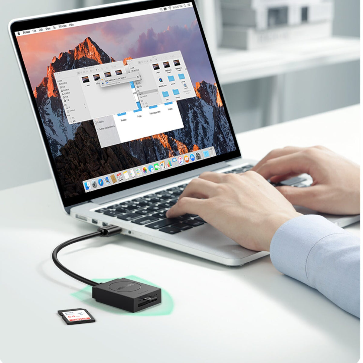 Image 3 for UGREEN USB 3.0 Dual Slot Card Reader for SD/TF Cards – 5Gbps Data Transfer