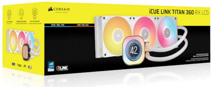 Corsair iCUE LINK TITAN 360 RX LCD Liquid CPU Cooler - White