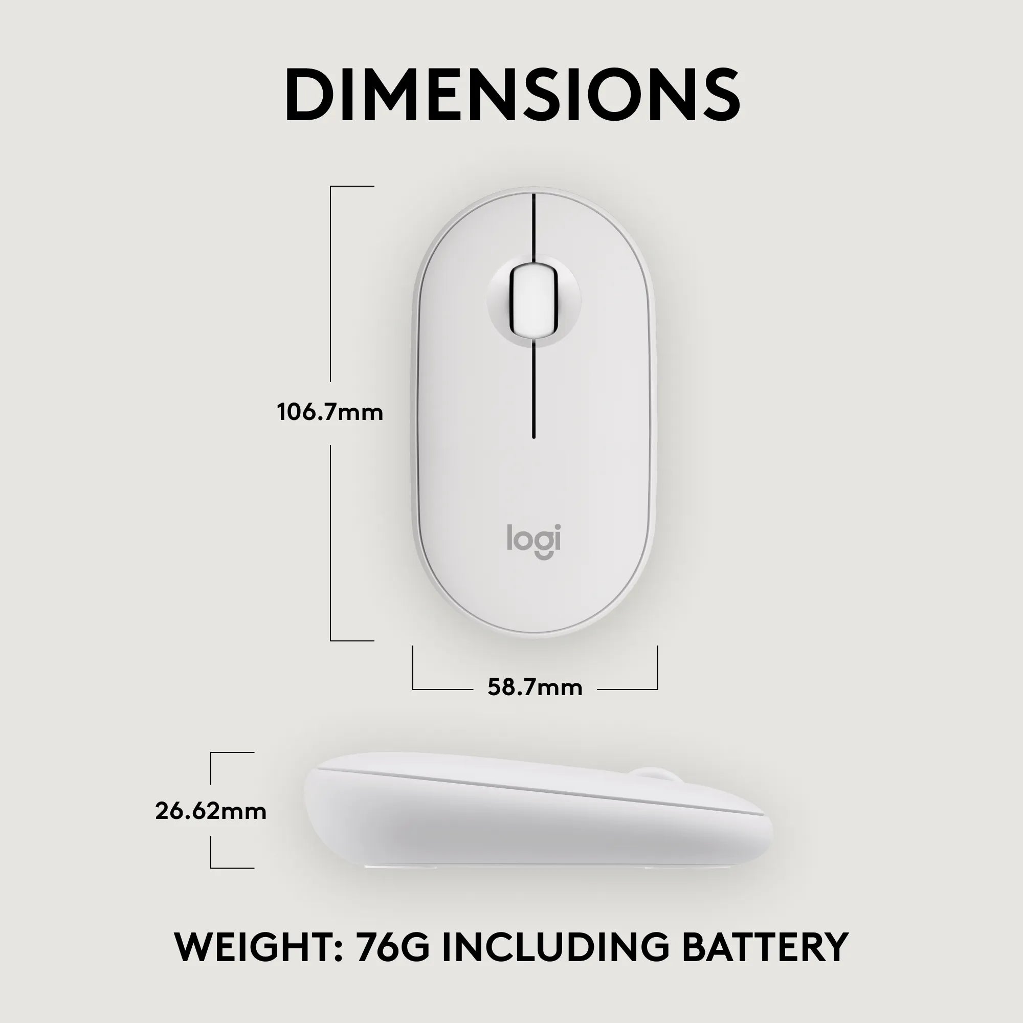 Image 12 for Logitech Pebble Mouse 2 M350s Wireless Bluetooth Mouse - Tonal White