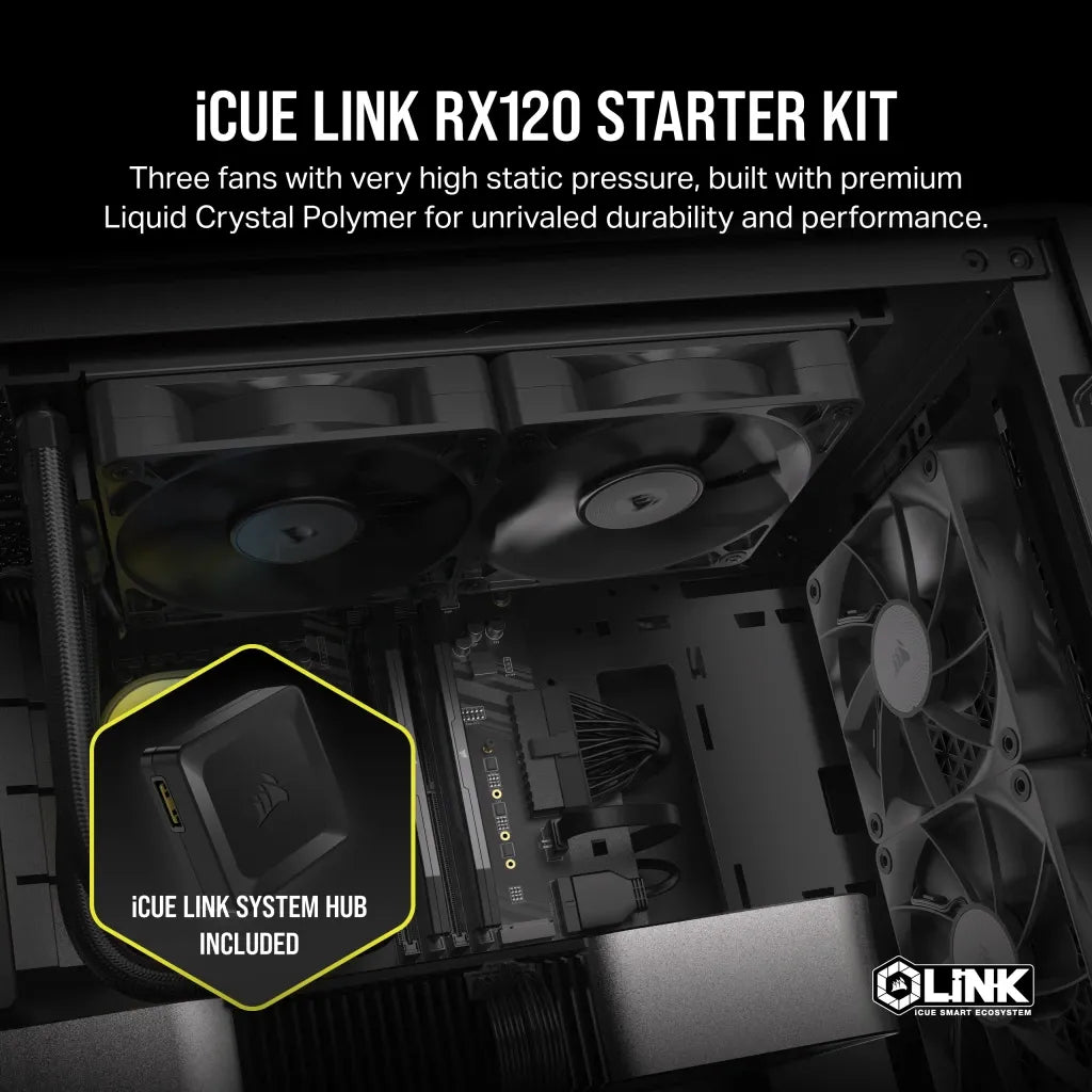Image 9 for Corsair iCUE LINK RX120 120mm Fan Triple Pack