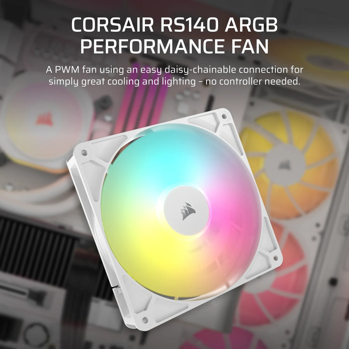 Image 9 for Corsair RS140 ARGB 140mm PWM Fan – White