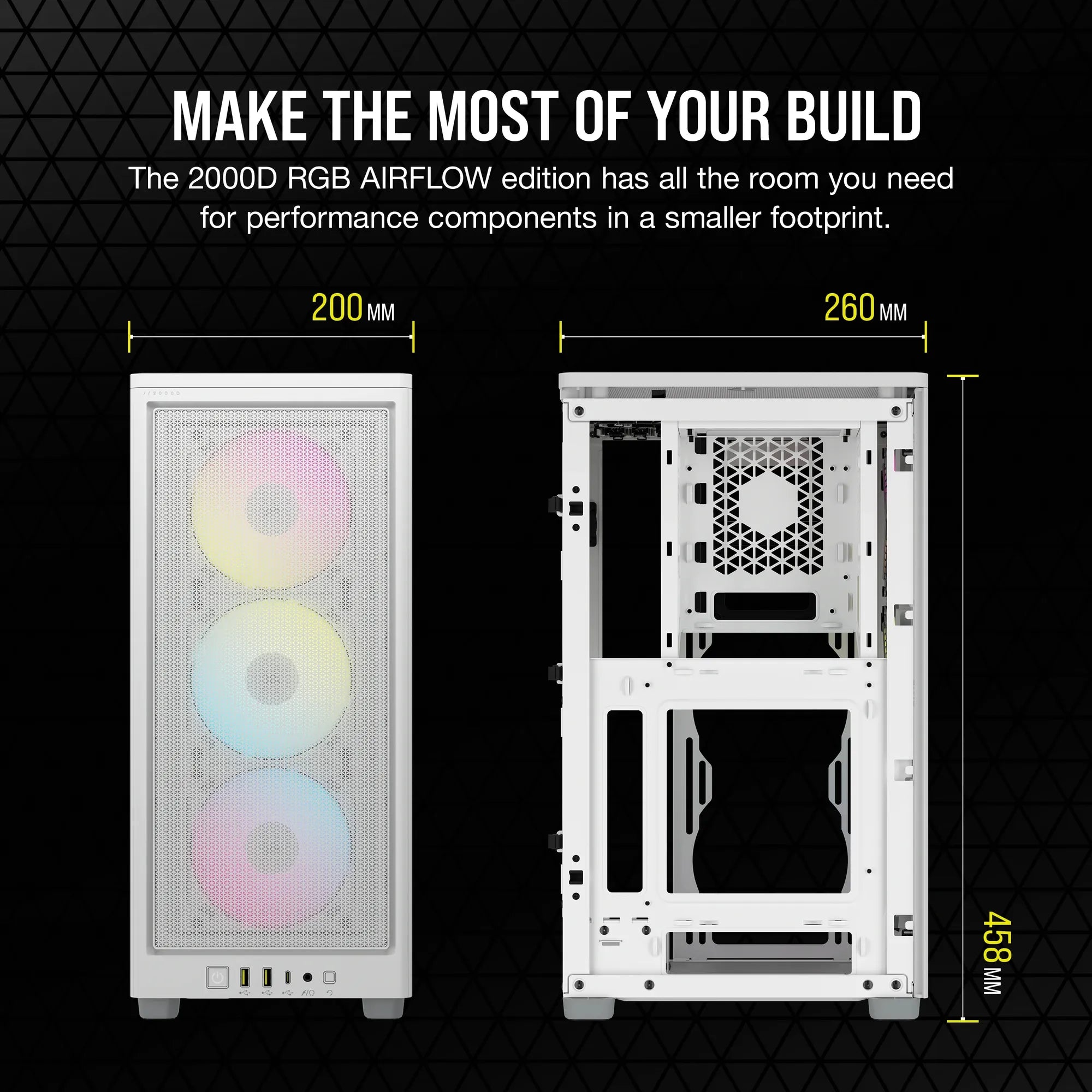 Image 9 for Corsair iCUE 2000D RGB Airflow White Mini-ITX Case