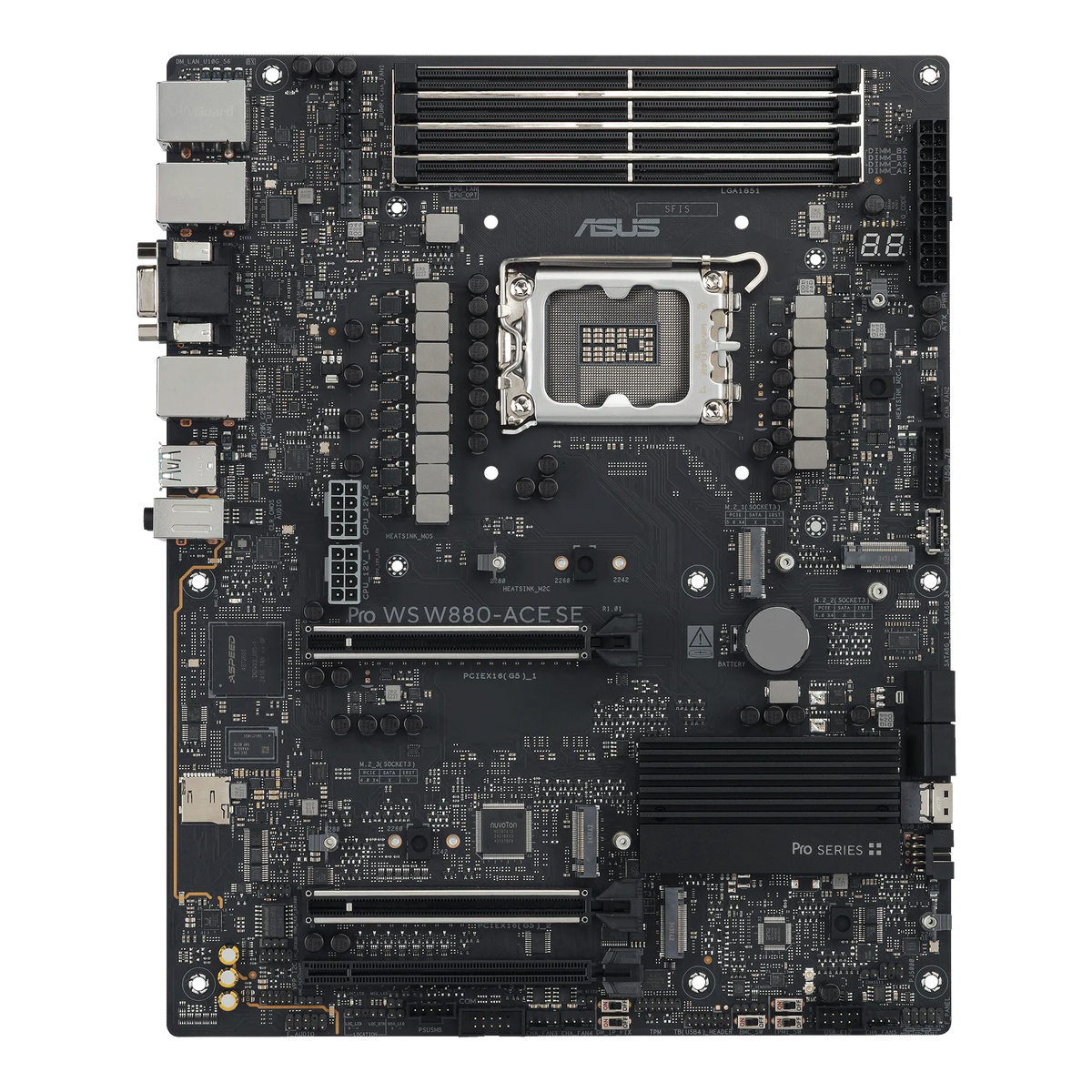 Image 11 for ASUS Motherboard/ATX/LGA1851/4xDIMM/Max.256GB/DDR5/Non-ECC/2xPCIe5x16(x16 or x8)/1xPCIe4x16(x4)/4xM.2/8xSATA/1xHDMI/1xType-C/1xV