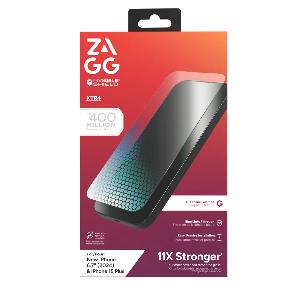 Image 5 for InvisibleShield Glass XTR4 Screen Protector for Apple iPhone 16 Plus / 15 Plus