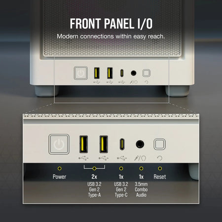 Image 16 for Corsair iCUE 2000D RGB Airflow White Mini-ITX Case