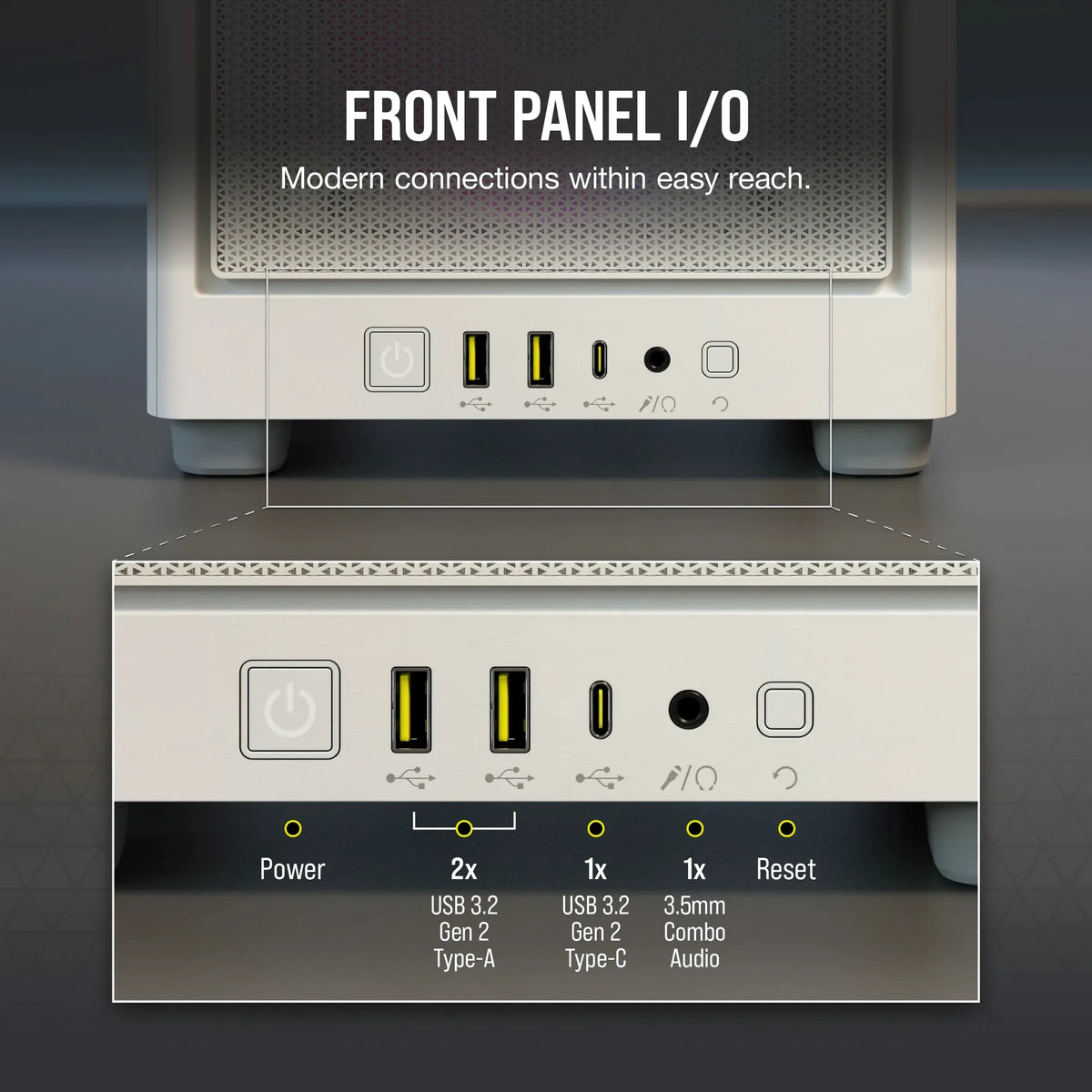 Image 15 for Corsair iCUE 2000D RGB Airflow White Mini-ITX Case