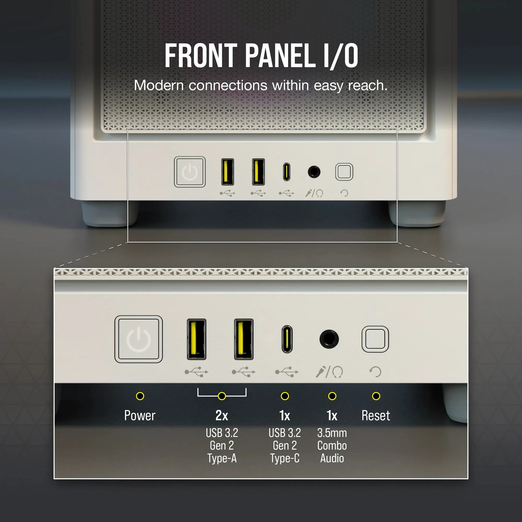 Image 15 for Corsair iCUE 2000D RGB Airflow White Mini-ITX Case