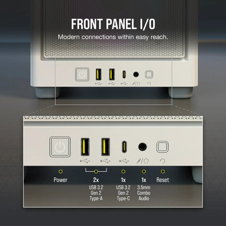 Image 15 for Corsair iCUE 2000D RGB Airflow White Mini-ITX Case