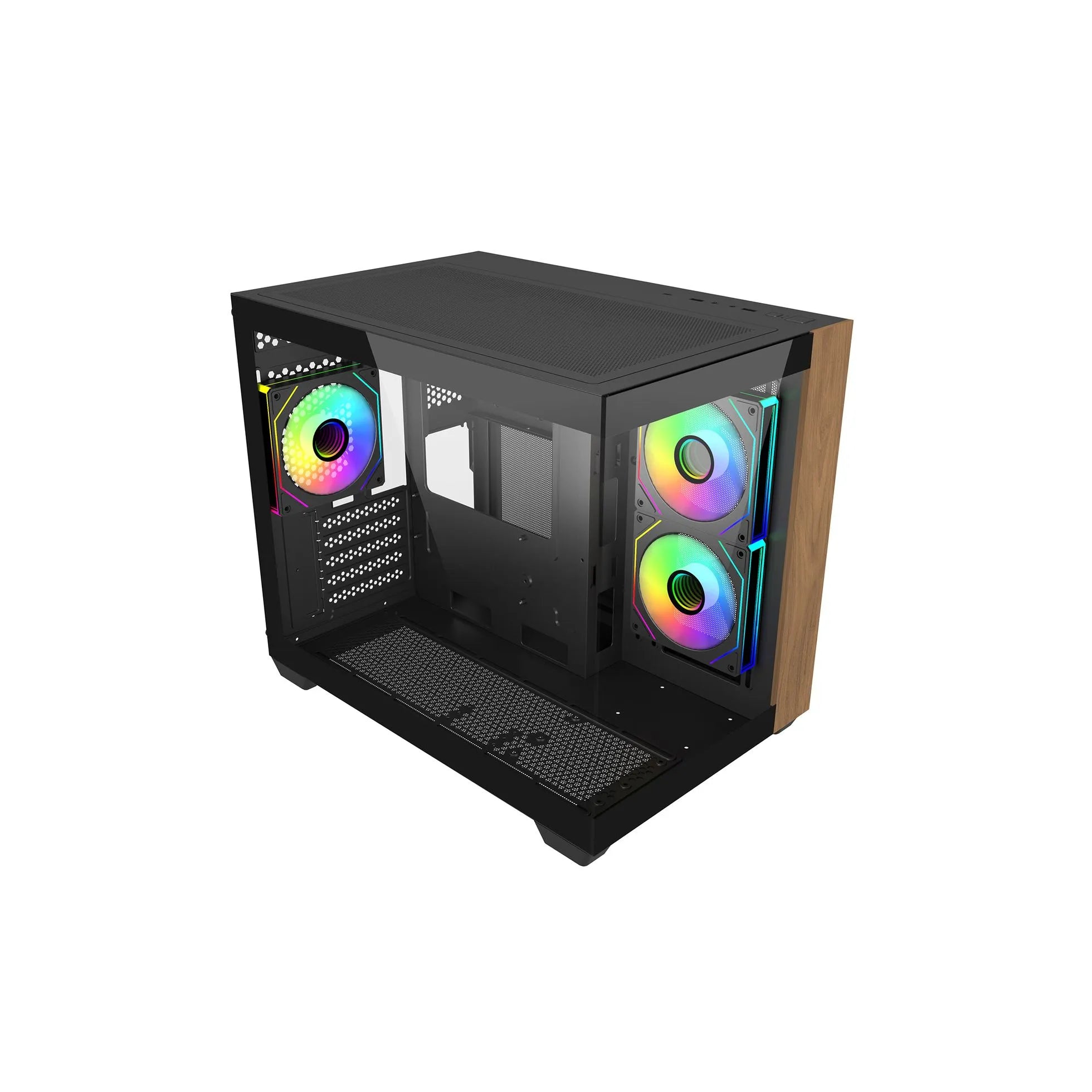 Image 3 for Cooler Master Elite 481 Wood Black mATX Tower Gaming Case