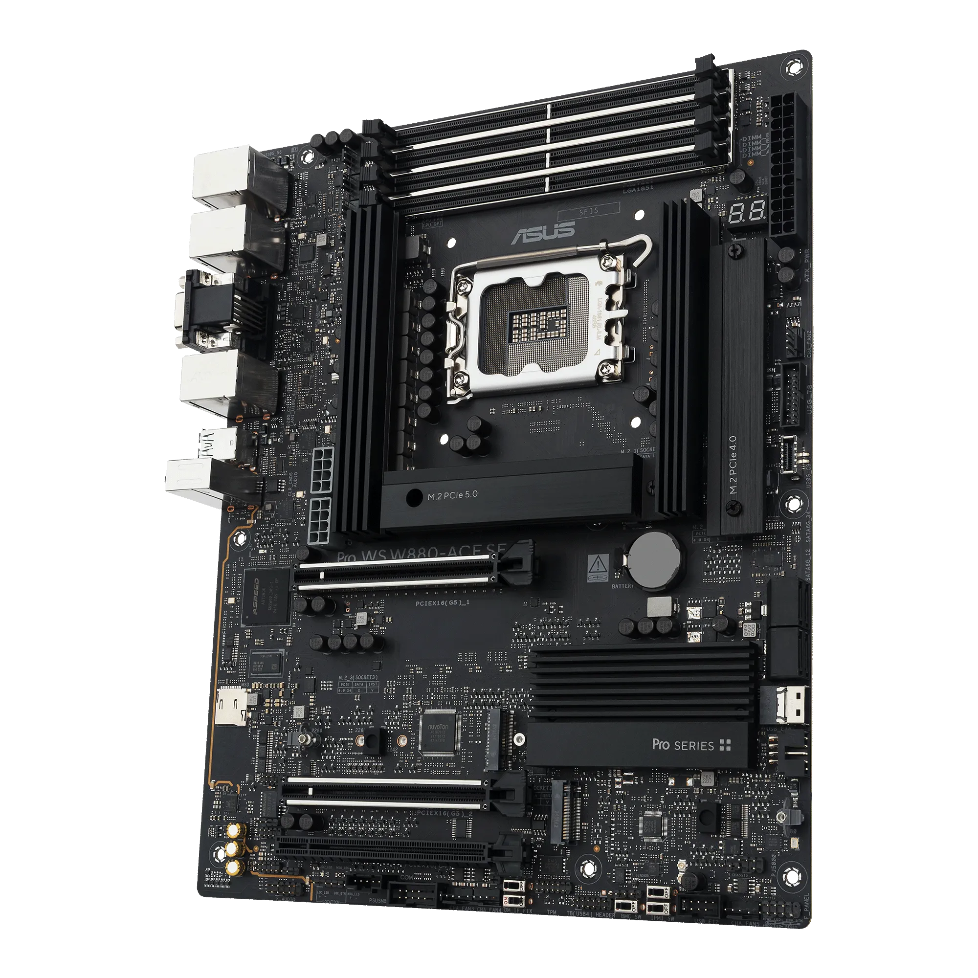 Image 12 for ASUS Motherboard/ATX/LGA1851/4xDIMM/Max.256GB/DDR5/Non-ECC/2xPCIe5x16(x16 or x8)/1xPCIe4x16(x4)/4xM.2/8xSATA/1xHDMI/1xType-C/1xV