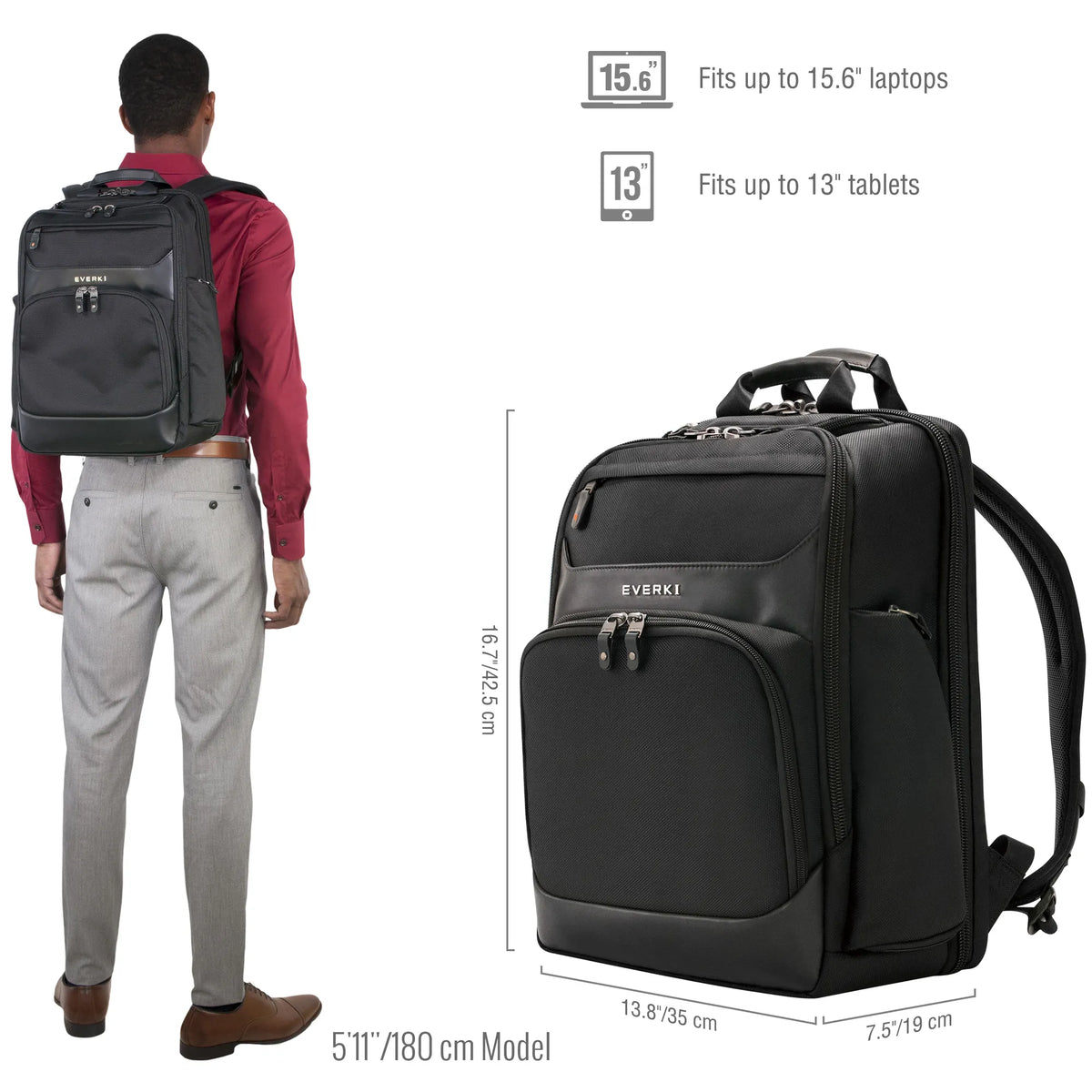 Image 3 for Everki Onyx 15.6" Laptop Backpack