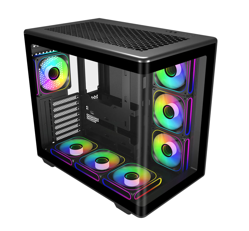 Image 2 for Cooler Master Elite 600 Black Mid-Tower ATX Case with 7 Pre-Installed Fans
