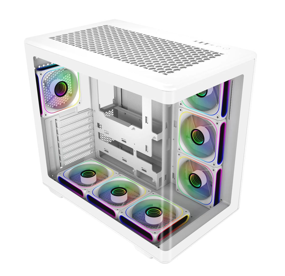 Image 2 for Cooler Master Elite 600 White Mid-Tower Case with 7 Pre-Installed Fans