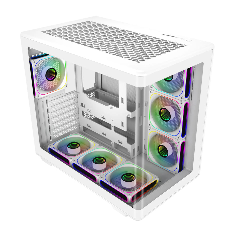 Image 2 for Cooler Master Elite 600 White Mid-Tower Case with 7 Pre-Installed Fans