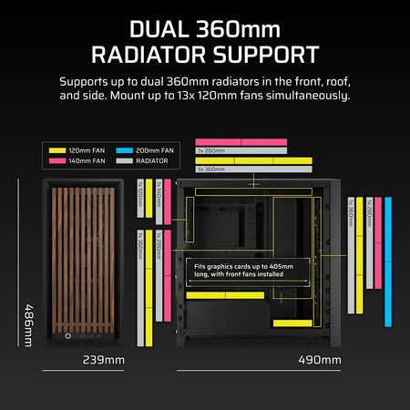 Image 10 for  FRAME 4000D RS WOOD Modular High Airflow Mid-Tower PC Case