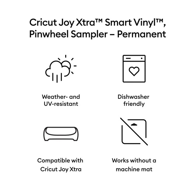 Image 6 for 2011366 - Cricut Smart Vinyl Permanent Joy Xtra 24.1x30.5cm 3 sheets (Pinwheel Sampler)