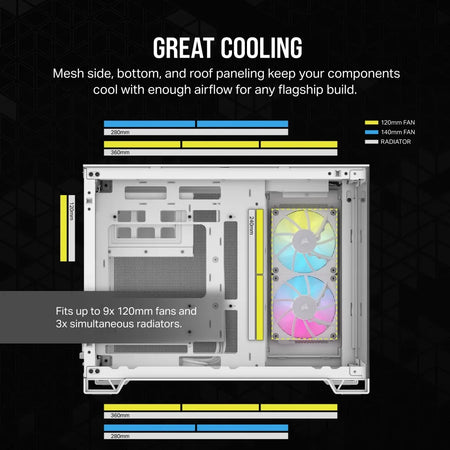 Image 13 for Corsair iCUE LINK 2500X RGB White Micro-ATX Dual Chamber PC Case
