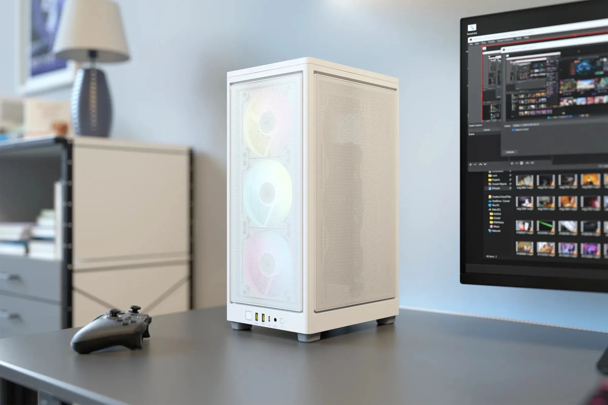 Image 19 for Corsair iCUE 2000D RGB Airflow White Mini-ITX Case