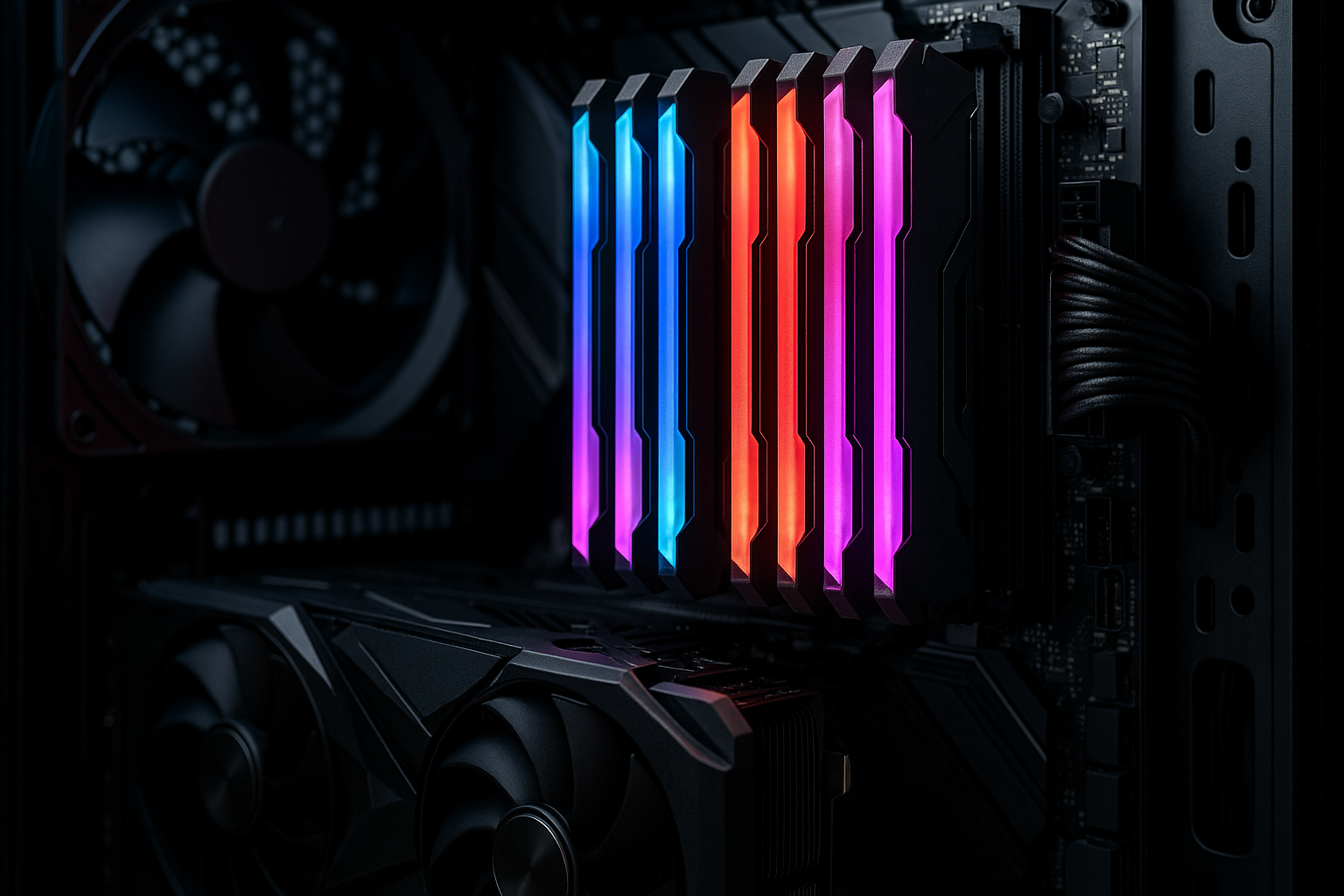 gaming computer memory clearly visible