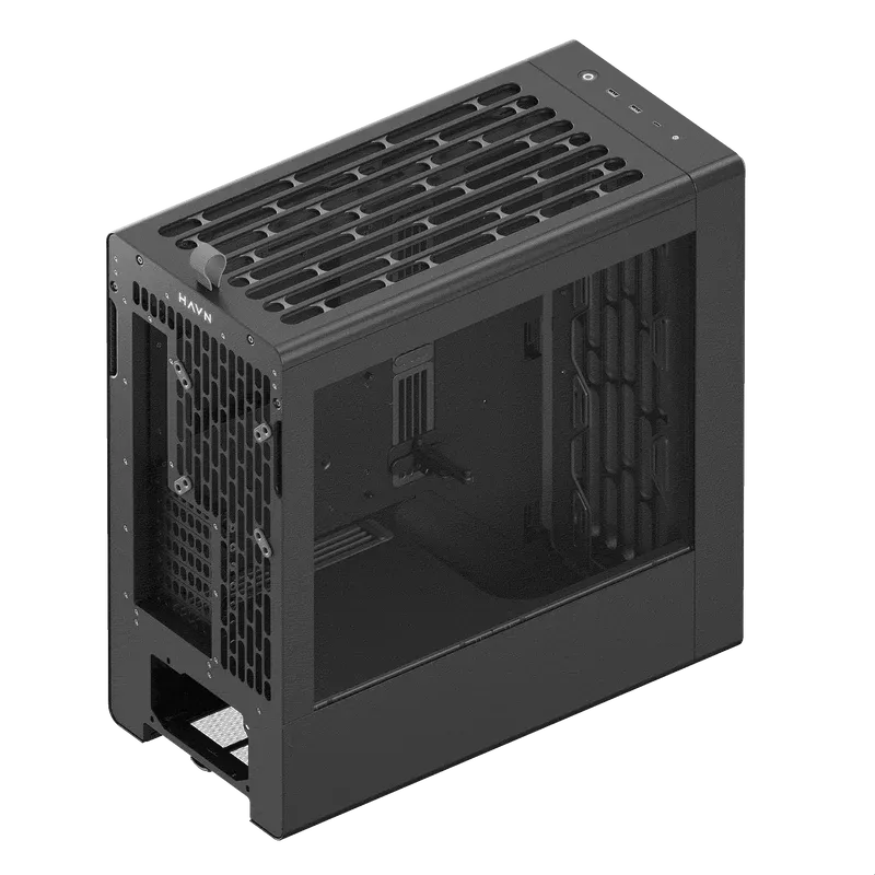 Image 5 for Aerocool HAVN BF 360 Flow Black EATX case - Adjustable GPU Bracket - Supports up to 7 fans (2x180