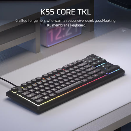 Image 2 for Corsair K55 CORE TKL RGB Wired Gaming Membrane Keyboard - Black