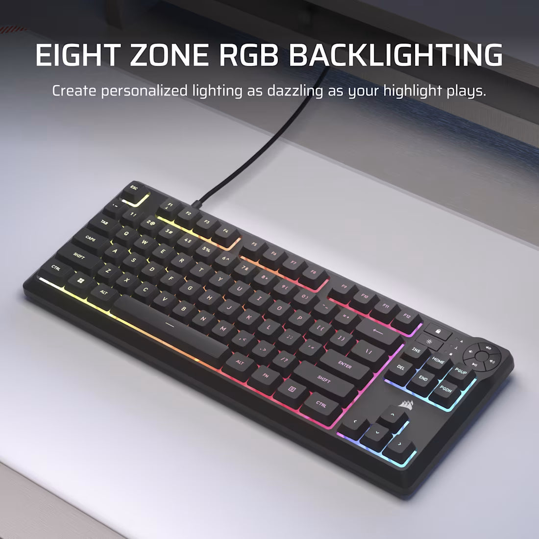 Image 6 for Corsair K55 CORE TKL RGB Wired Gaming Membrane Keyboard - Black
