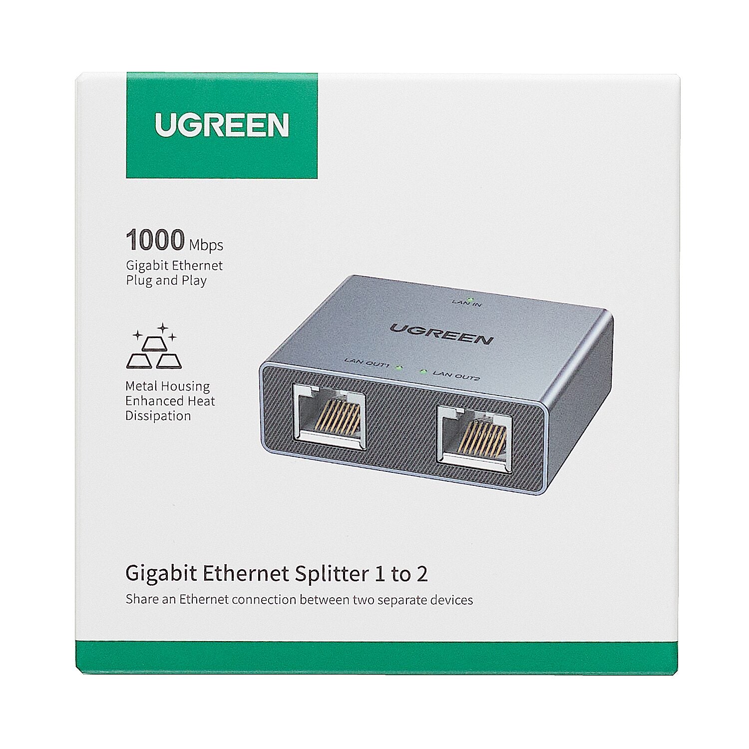 Image 5 for UGREEN 1-to-2 Gigabit Ethernet Splitter, 1000Mbps LAN Network Adapter