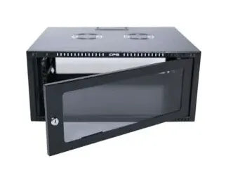 Image 1 for RCT 6U Black Wall Mount Cabinet with Glass Door