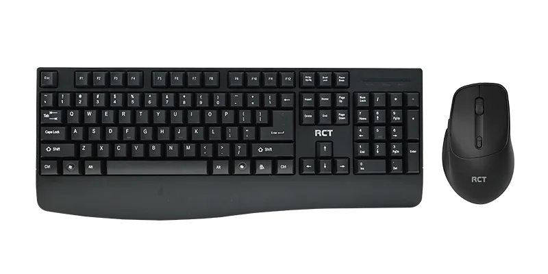 Image 1 for RCT Wireless Keyboard & Mouse Combo 104-Key Membrane Keyboard  AI Tool Key  Optical Mouse