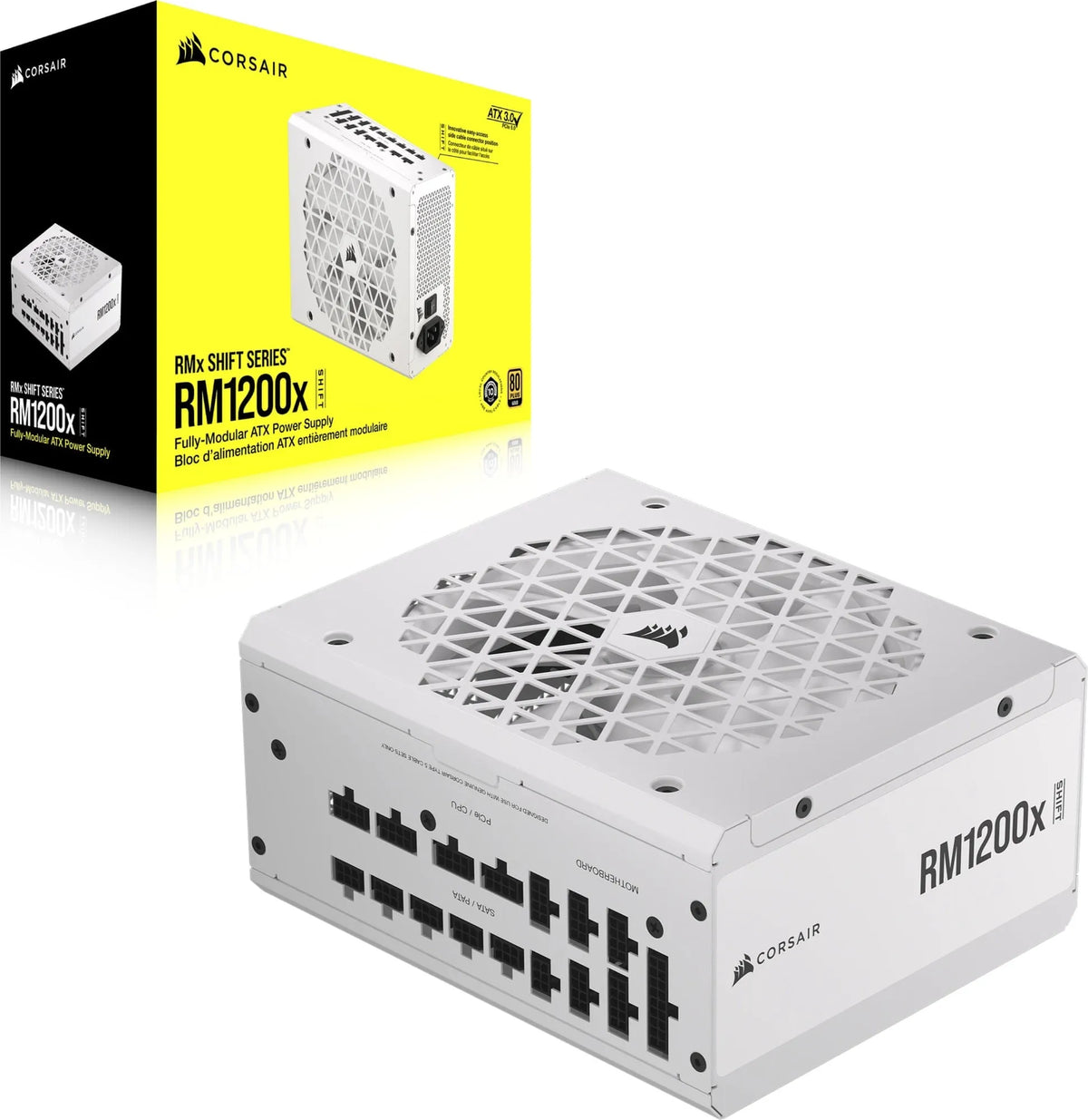 Image 1 for Corsair RM1200x Shift White 1200W 80 PLUS Gold PSU