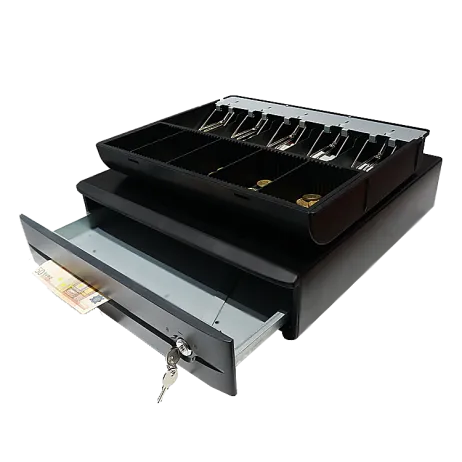 Image 2 for PinnPOS CR-2022-M Cash Drawer - 5 Note, 8 Coin Slots, 3-Position Lock, RJ11 Connector, 405x400x100mm
