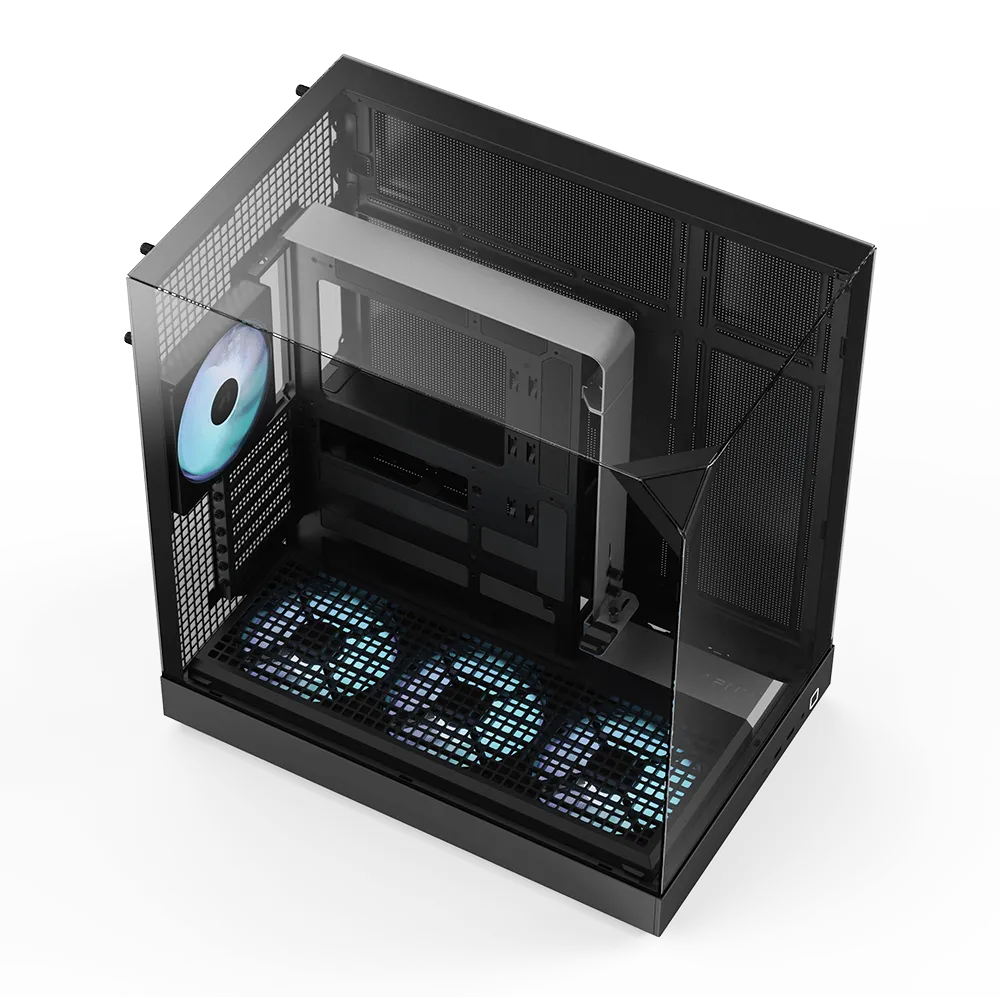 Image 7 for Aerocool APNX V2 Vision Black Mid-Tower Case - 3 Tempered Glass Panels, 4x ARGB Fans, 360mm Radiator Support