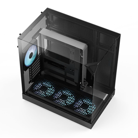 Image 7 for Aerocool APNX V2 Vision Black Mid-Tower Case - 3 Tempered Glass Panels, 4x ARGB Fans, 360mm Radiator Support