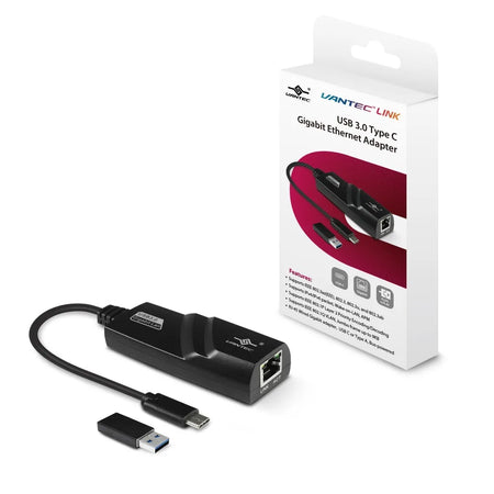 Image 1 for Vantec Gigabit Ethernet to USB-C Adapter